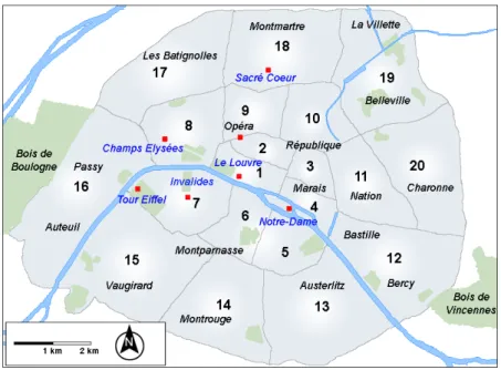 Figure 3-2 – Arrondissements of Paris.