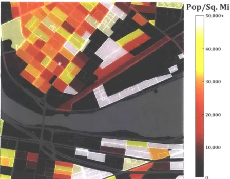 Figure 23.  2010  US  Census  block-level  absolute population counts converted  to geospatial population  density