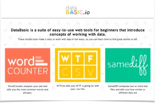 Figure 2: The databasic.io homepage 