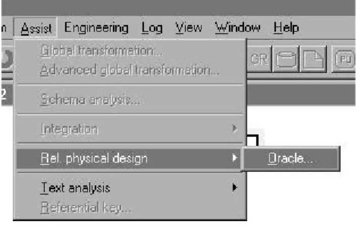 Figure 4.1 - The menu for physical design assistant