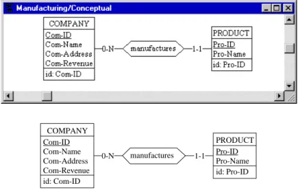 Figure 2.2 -  Bitmap (top) and vector-based (bottom) schemas as they appear in a text document.