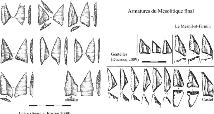 Fig. 2 – Planche synthétique des armatures du Mésolithique final.