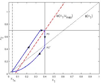 Figure 3: A periodic solution passing through P3, as in Theorem 4. The system can be also controlled to P3 ∗ (and hence to a neighbourhood of P3), according to Theorem 3.