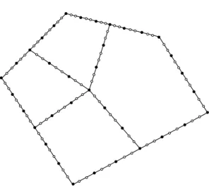 Figure 4: Shemati view of the three kinds of meshes, whih are used in the BEM-STDG