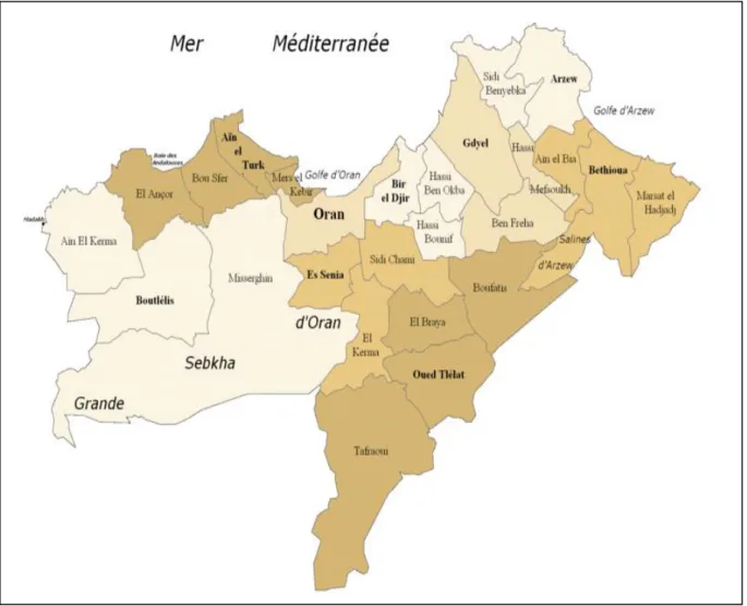Figure 9: Carte géographique de la wilaya d'Oran 13