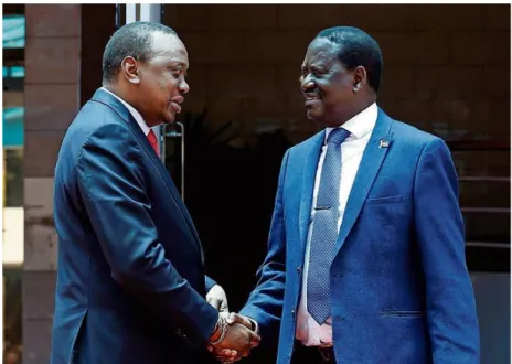 Fig 15: The Kenyatta-Odinga  ‘ Handshake ’    (Source: Reuters/Thomas Makoya) 