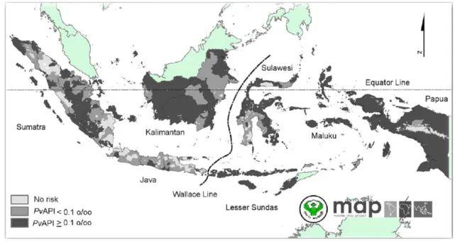 Fig.  4.  The  map  of  endemicity  of  Plasmodium  vivax  malaria  PvPR 1-99 
