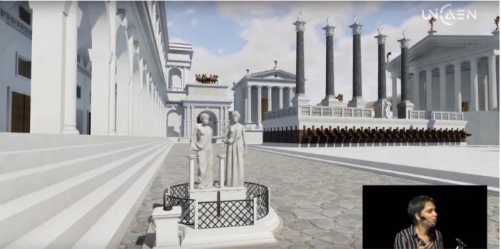 Figure 4. –  Visite virtuelle guidée lors d’une Nocturne du Plan de Rome (L ’amour à Rome  - Les Noc- Noc-turnes du Plan de Rome 2019)