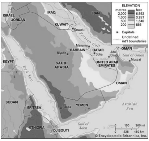 Figure 2 Arabian Peninsula (source: Encyclopædia Britannica, Inc.) 