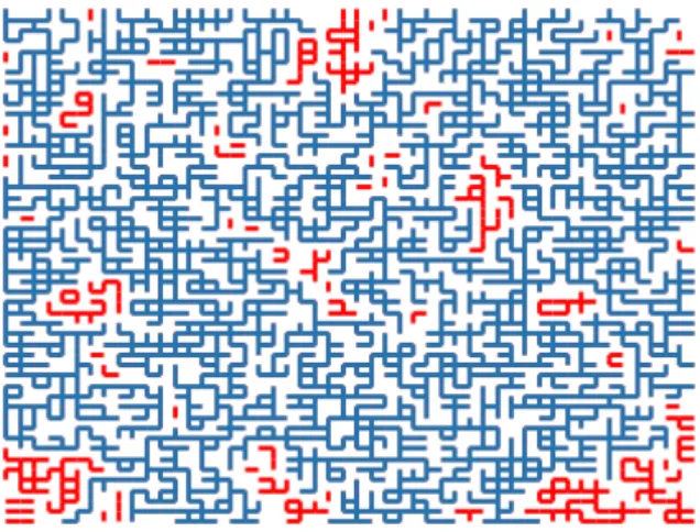 Figure 0.2.1. Un cube pr´e-bon. L’amas C ∗ (◻) est dessin´e en bleu et touche les 4 cˆot´es du carr´e