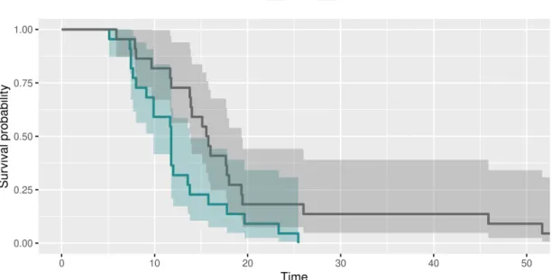 Figure 2.6 – Illustration of the Kaplan-Meier survival curves of Experiment I as a function of the within-category order