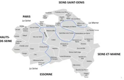 Figure 1 : Situation géographique du Val-de-Marne (Source : CD 94) 