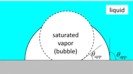 Fig. 1 Increase of the dry spot under a bubble caused by the increase of apparent contact angle.