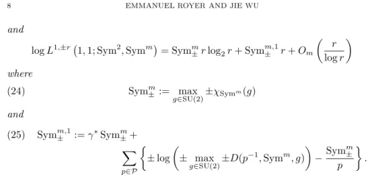 Table 1. Some values of Sym m ± and Sym m,1 ±
