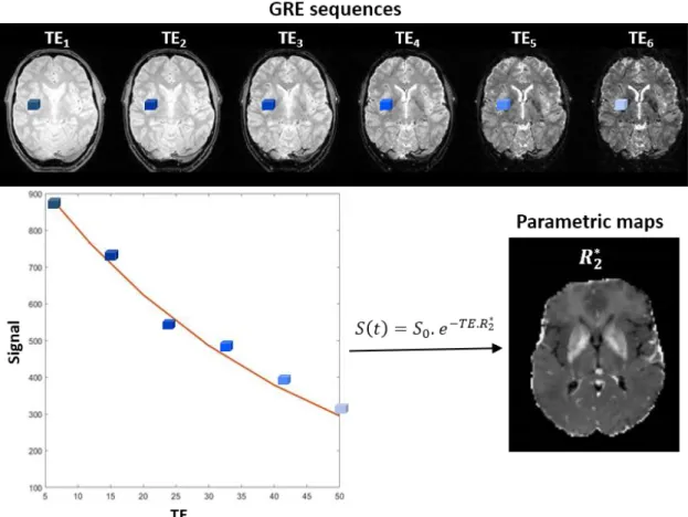 Figure  1.6  –  Processus  de  post-traitement  d’image  permettant  l’obtention  d’une  cartographie R2*