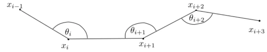 Figure 1. A section of a piecewise geodesic