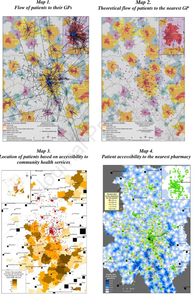 Figure 4: Mapping of patient mobility to community medicine  Map 1. 