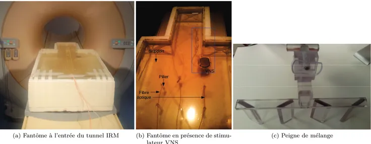 Figure 7.2.1 – Fantôme et peigne de mélange construit au cours de la thèse