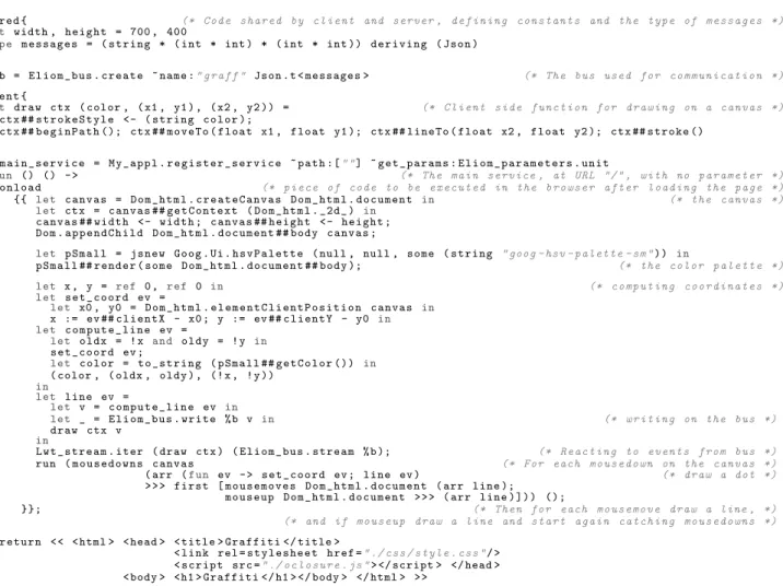 Figure 2: Full source code of the Graffiti program