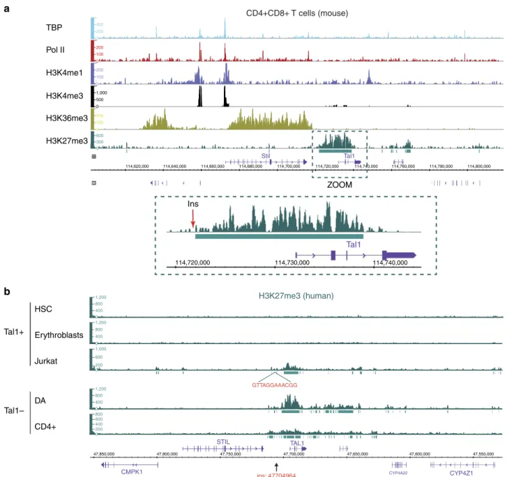 Figure 1 | ChIP-seq analysis of the TAL1 locus in TAL1-expressing and TAL1-repressed cells