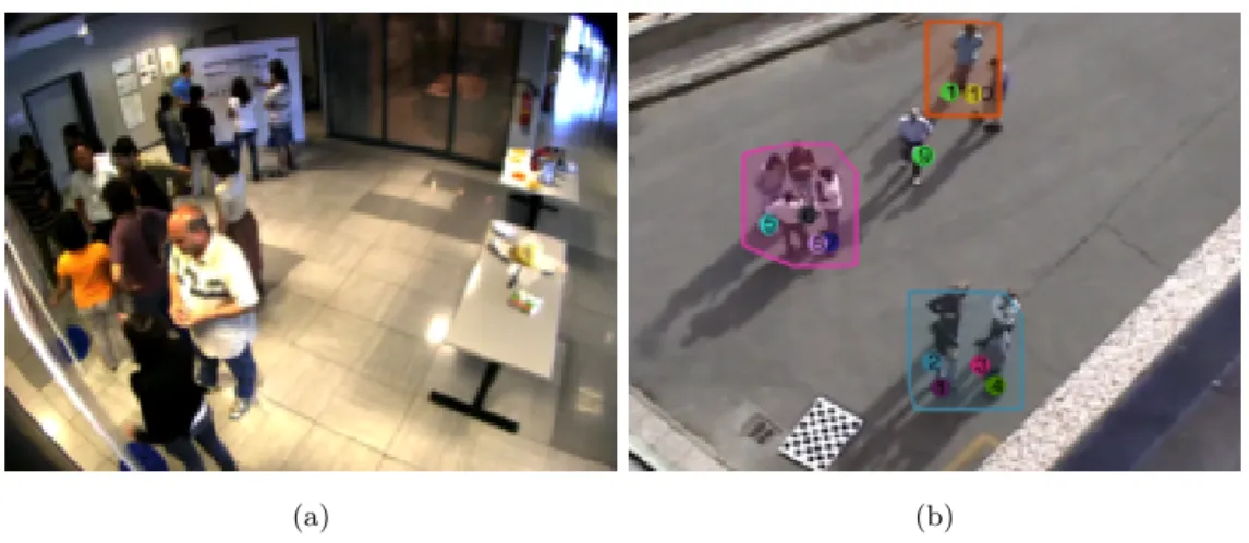 Figure 4.7: Images from the real data sets. a) Image from SALSA [2]. b) Image from Friends Meet [8]