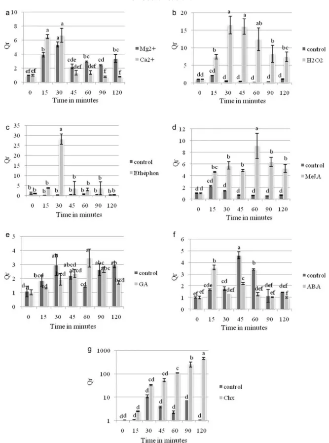 Figure 6. Time course accumulation of PtaZFP2 transcripts after different treatments of P