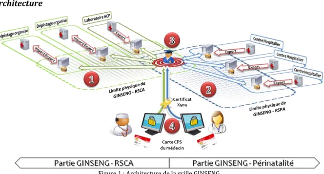 Figure 1 : Architecture de la grille GINSENG 