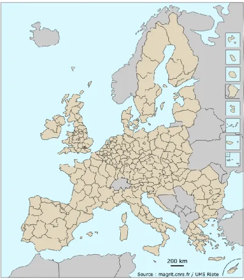 Figure 14. Le maillage en NUTS 2 de l'Union Européenne en 2016 