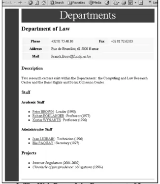 Figure 3. The Web page of the Department of Pharmacy