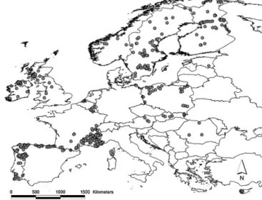 Fig. 1. Map showing location of sample sites.