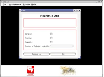 Fig. 2. Interface to choose constraints