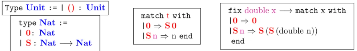 Figure 1: Examples of the language syntax