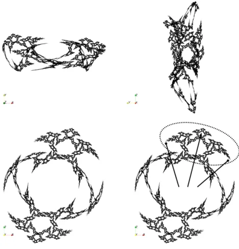 Figure 2: Hyperbolic triangle group (3, 3, 5) with I 2 I 3 I 1 I 3 parabolic.