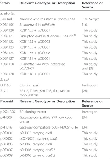 Table 1 Strains and plasmids