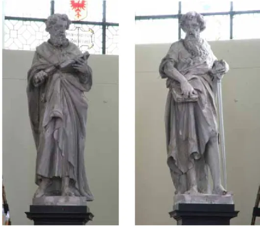 Fig. 14. Statue de saint Paul Pierre blanche polychromée.