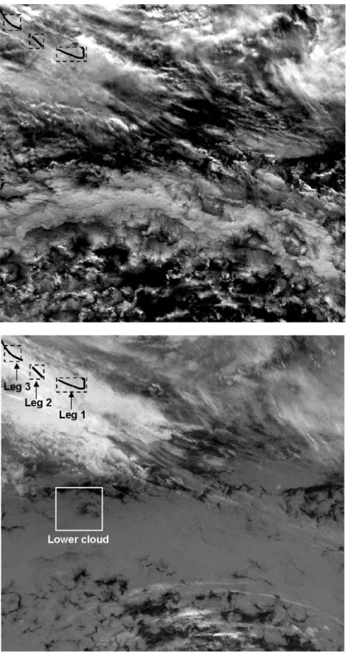 Figure 1. ATSR-2 0.87 (a) and 10.8 mm (b) channel images of the selected region, Pacific Ocean near Punta Arenas, Chile, on 23 March 2000
