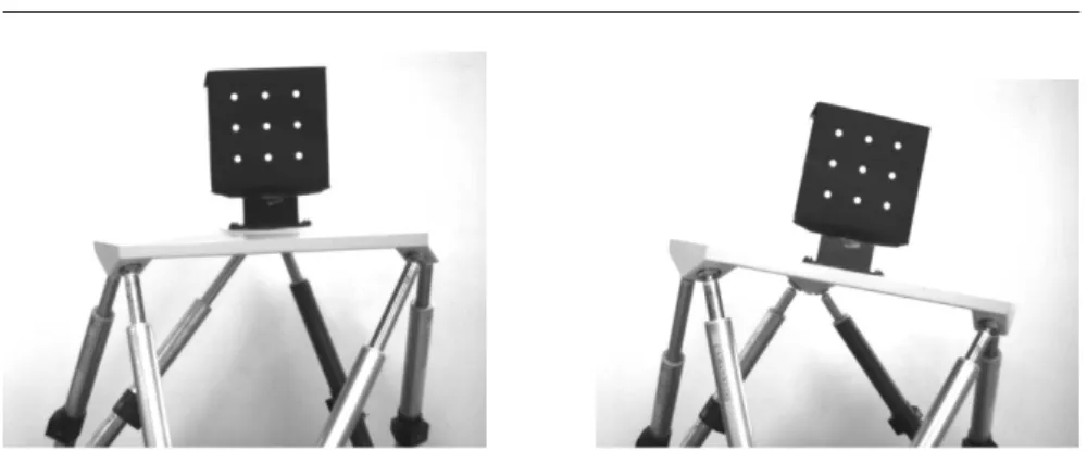 Fig. 5 Initial (left) and desired (right) position of the end-effector, seen from the camera.