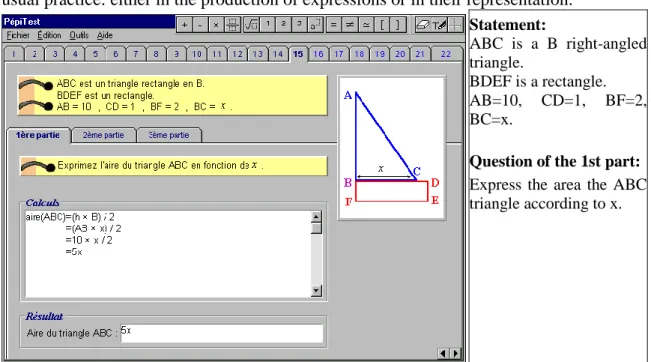 Figure 1: An example of exercise in P ÉPI T EST : exercise 15 and translation of its statement 