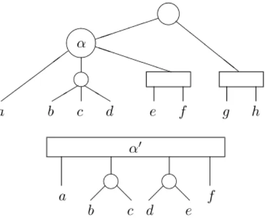 Figure 7: The PQ-tree built from the graph G 1 (D 2 ) and the Q-node α ′ built at Line 2 of Step 2