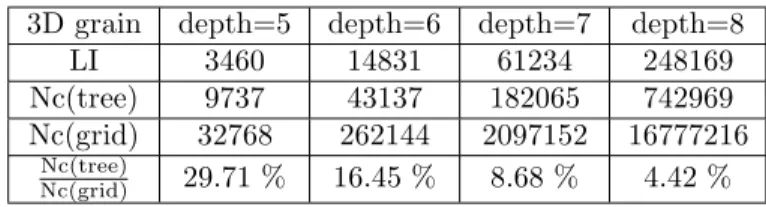 Table 2: Comparison of data storage for a 3D grain.