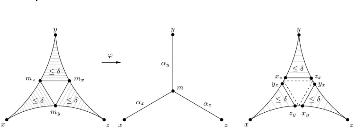 Figure 1 Insize and thinness in geodesic spaces and graphs.