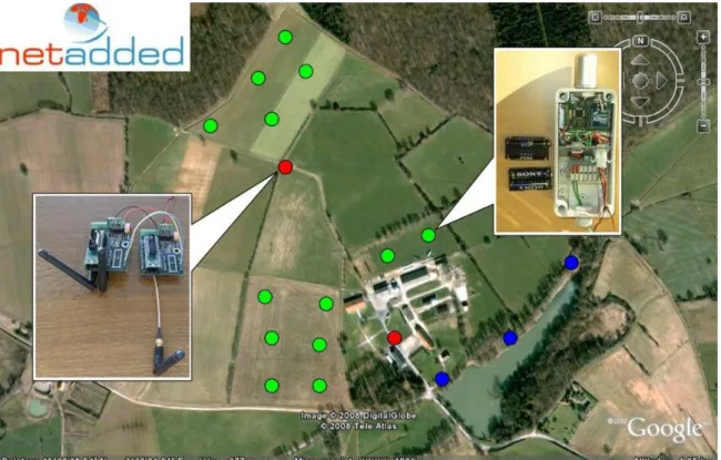 Fig 5: Deployment of the WSN platform during the NeT-ADDeD project