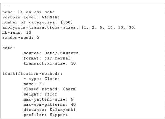 Fig. 2. Configuration file for the case study
