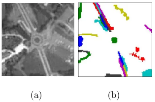 Fig. 3. The selected regions after the initial segmentation by Mean-Shift. (a). Orig- Orig-inal Image