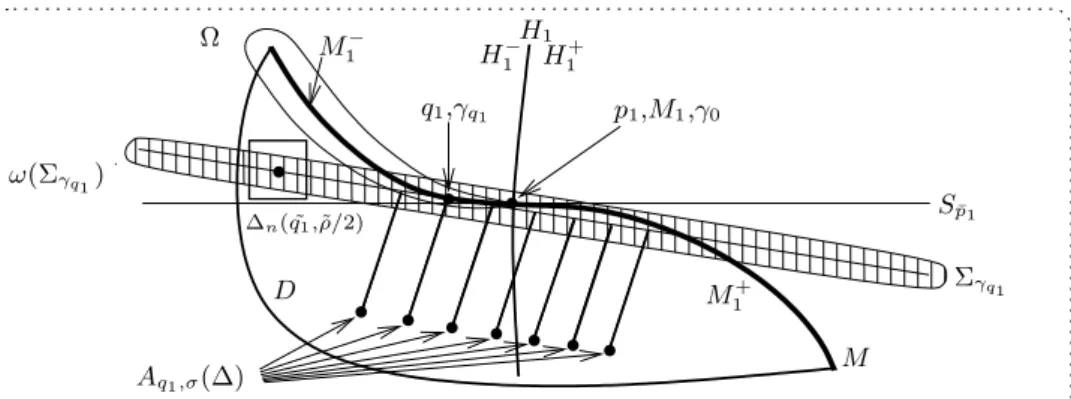 Figure 7: The Segre variety S p ¯ 1 intersects D left to H 1 near p 1