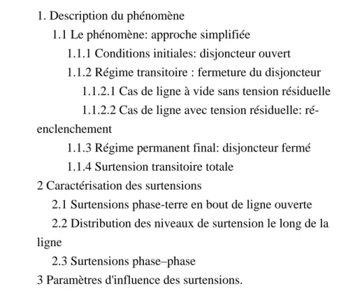 Tableau 2 : Niveaux de structure du document C1.30.01 