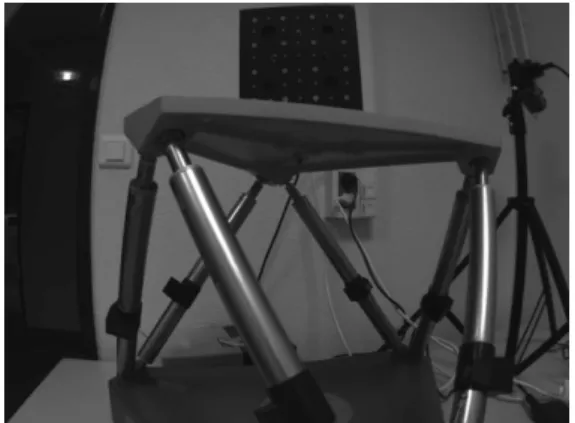 Figure 1: A Gough-Stewart platform observed by a camera with short focal length.