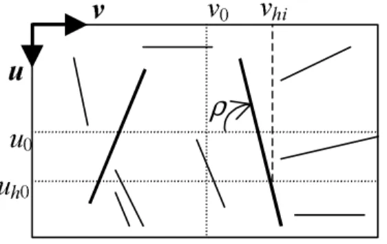 Figure 7:  Only lines in bold are selected as possibly corresponding to vertical edges