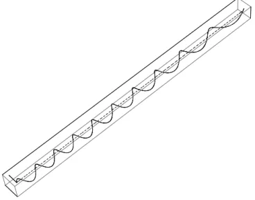 Figure 2 – The trajectory of photons, ~ x(t), in a flat Robertson-Walker universe in comoving coordinates is the helix