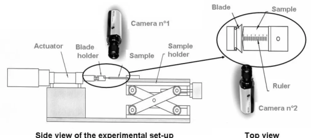 Fig. 2. Schematic view of the cleavage experimental set-up.